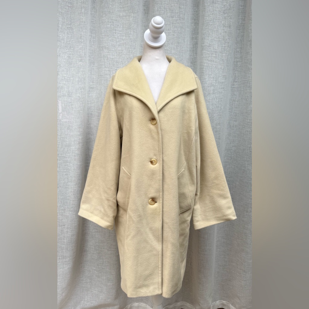 Maxmara Ivory Off White Wool Coat